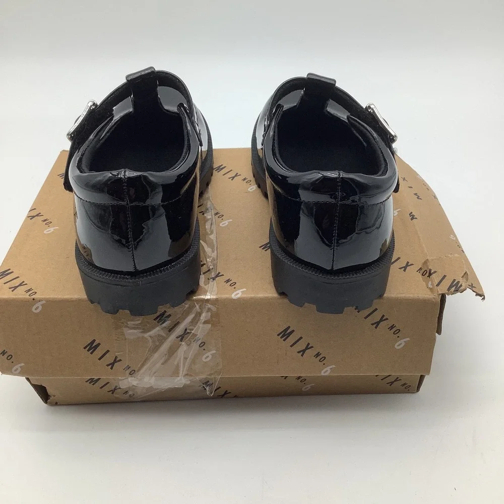 Mix No 6 Kids Black Patent Leather T Strap Buckle Mary Jane Dress Shoes 10 M New